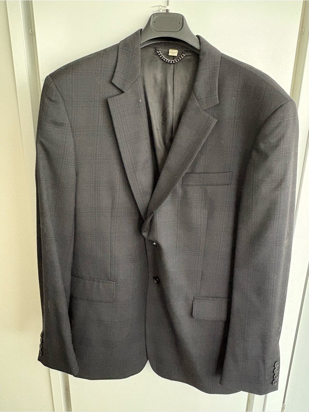 Burberry Black Plaid Two-Button Men's Blazer